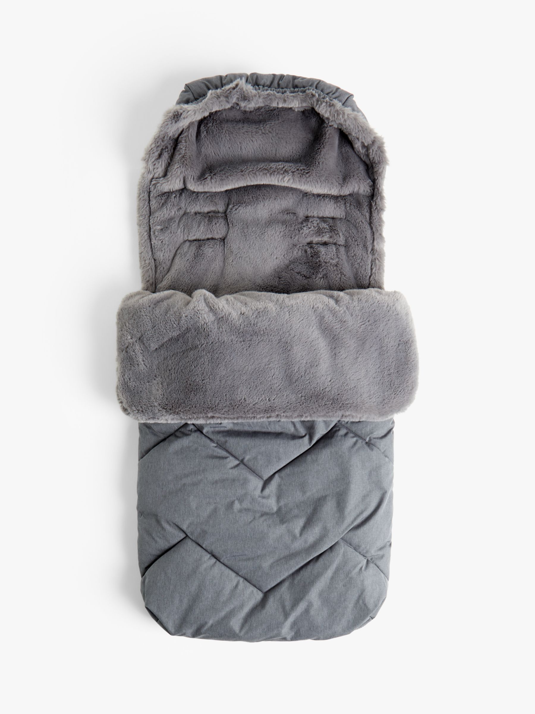 Image of John Lewis and Partners Baby Faux Fur Footmuff Grey