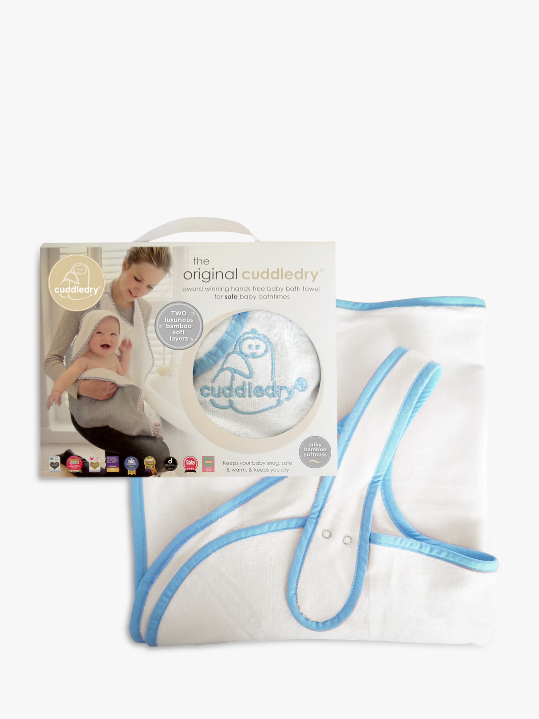 Image of Cuddledry Baby Towel WhiteBlue