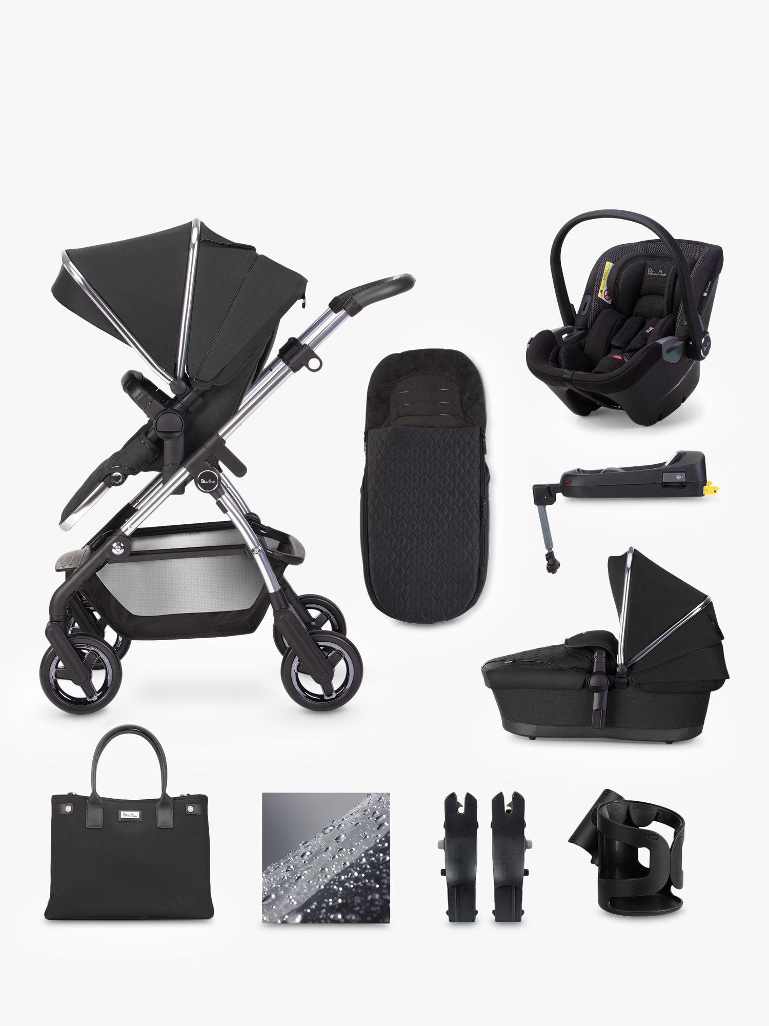 Image of Silver Cross Wayfarer 2020 Dream Car Seat and iSize Base 12 Piece Pushchair Bundle Pepper