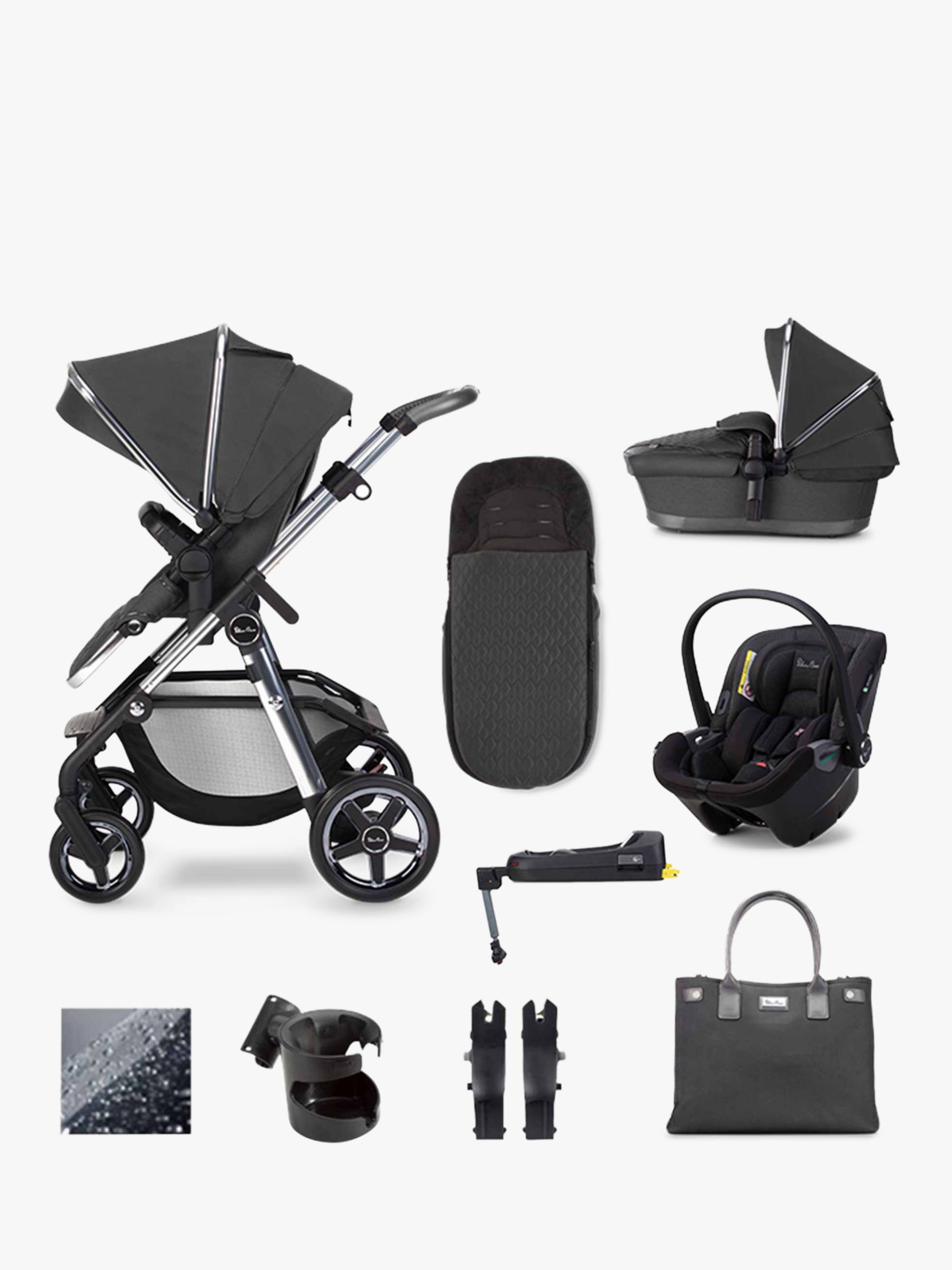 Image of Silver Cross Pioneer 2020 Dream Car Seat and iSize Base 12 Piece Pushchair Bundle Clay