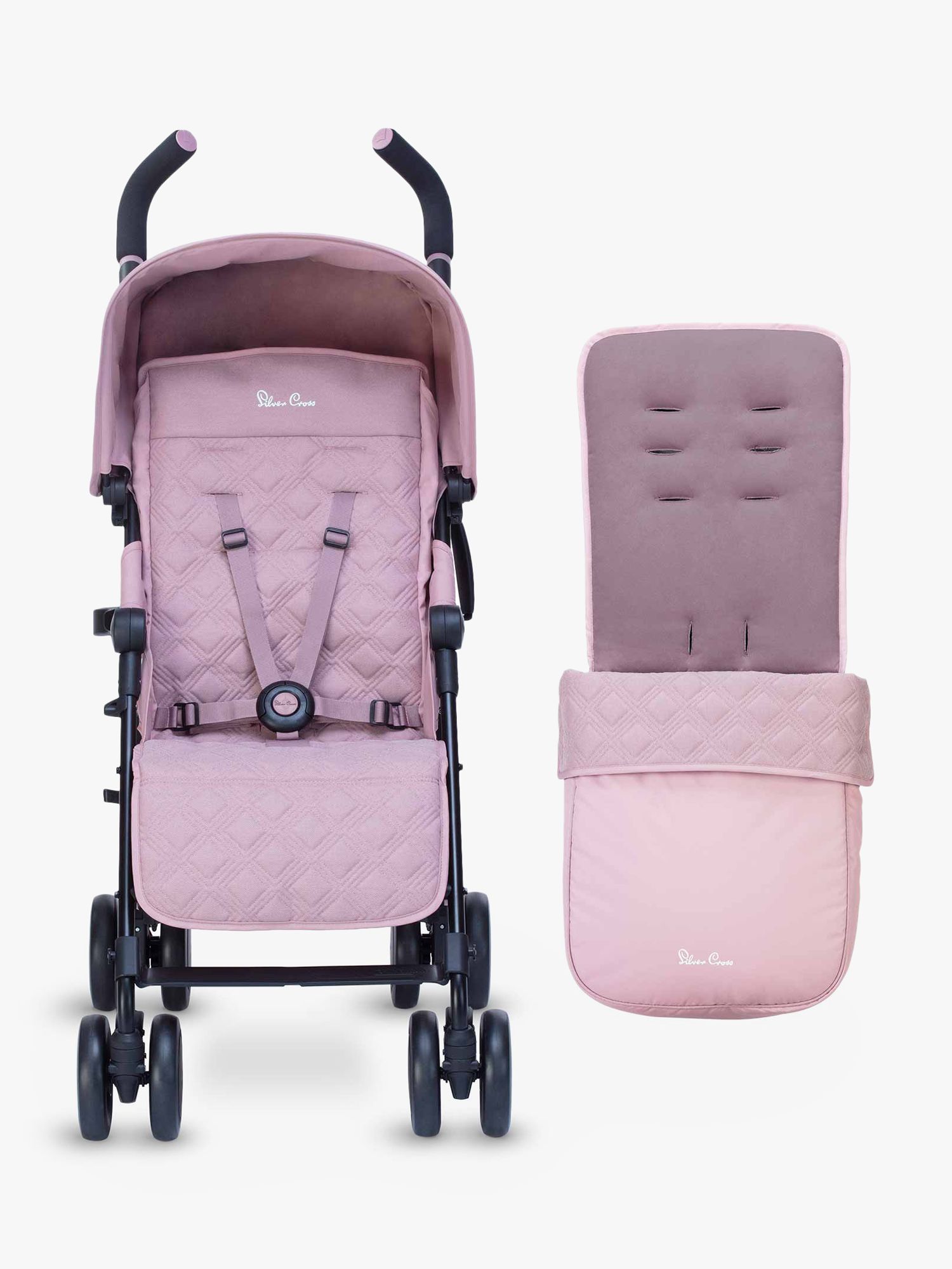 Image of Silver Cross Pop Stroller with Footmuff Blush